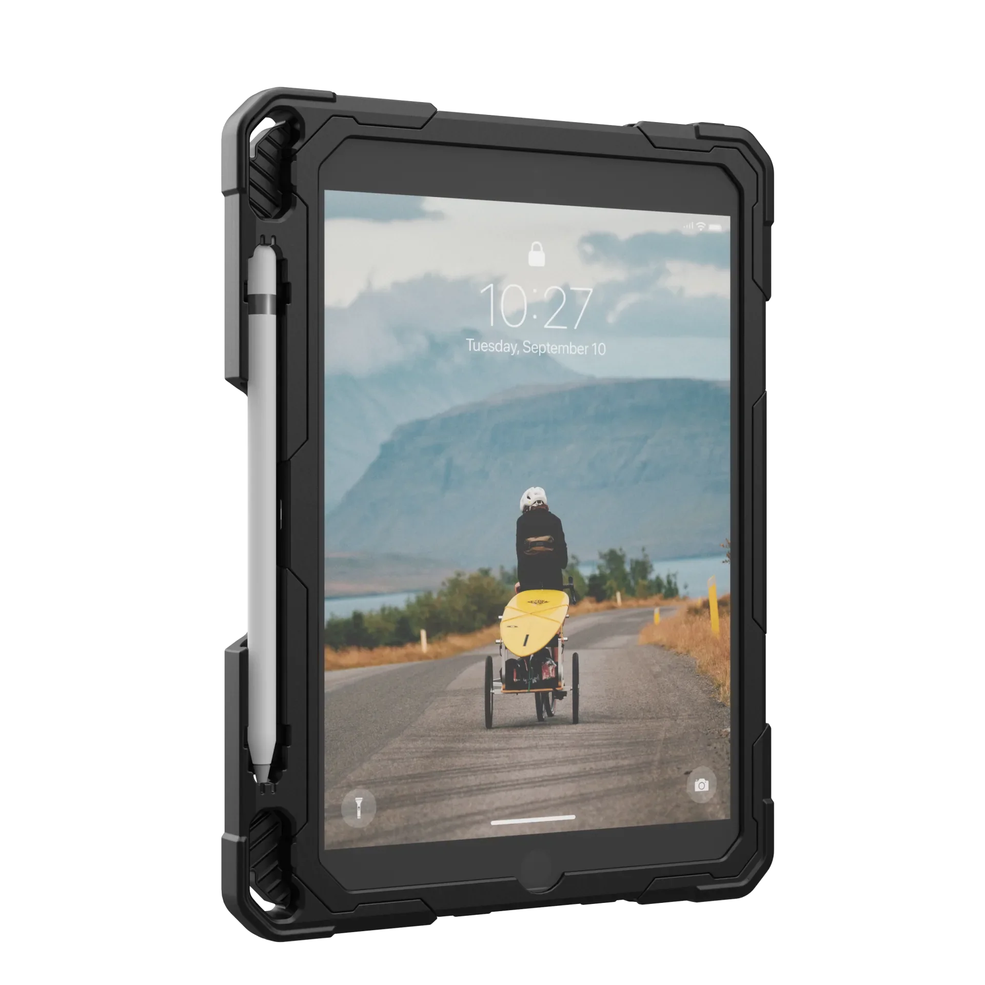 UAG Plasma Tough Case iPad 9 / 8 / 7 10.2 Kickstand & Handstrap - Black - Image 3