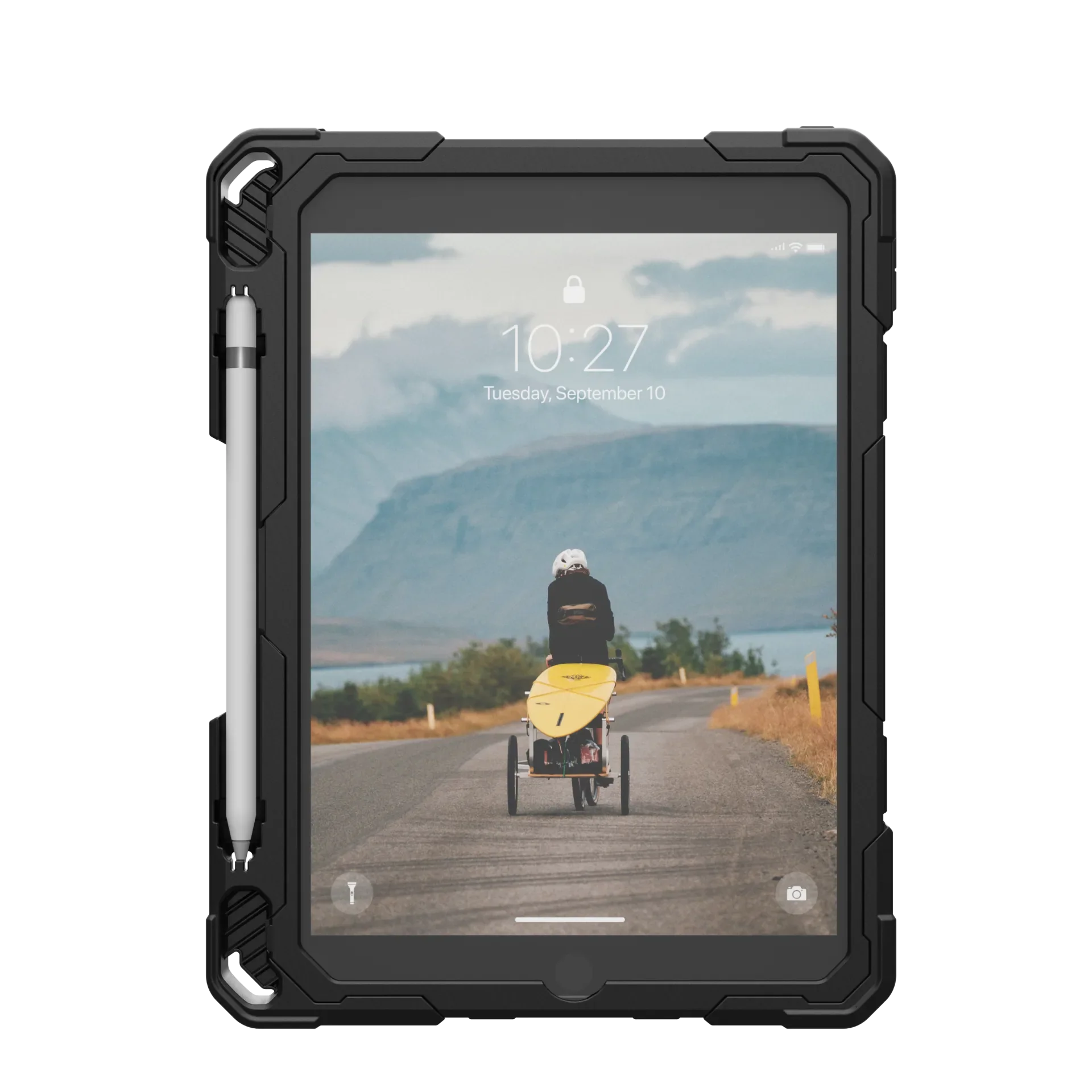 UAG Plasma Tough Case iPad 9 / 8 / 7 10.2 Kickstand & Handstrap - Black - Image 4