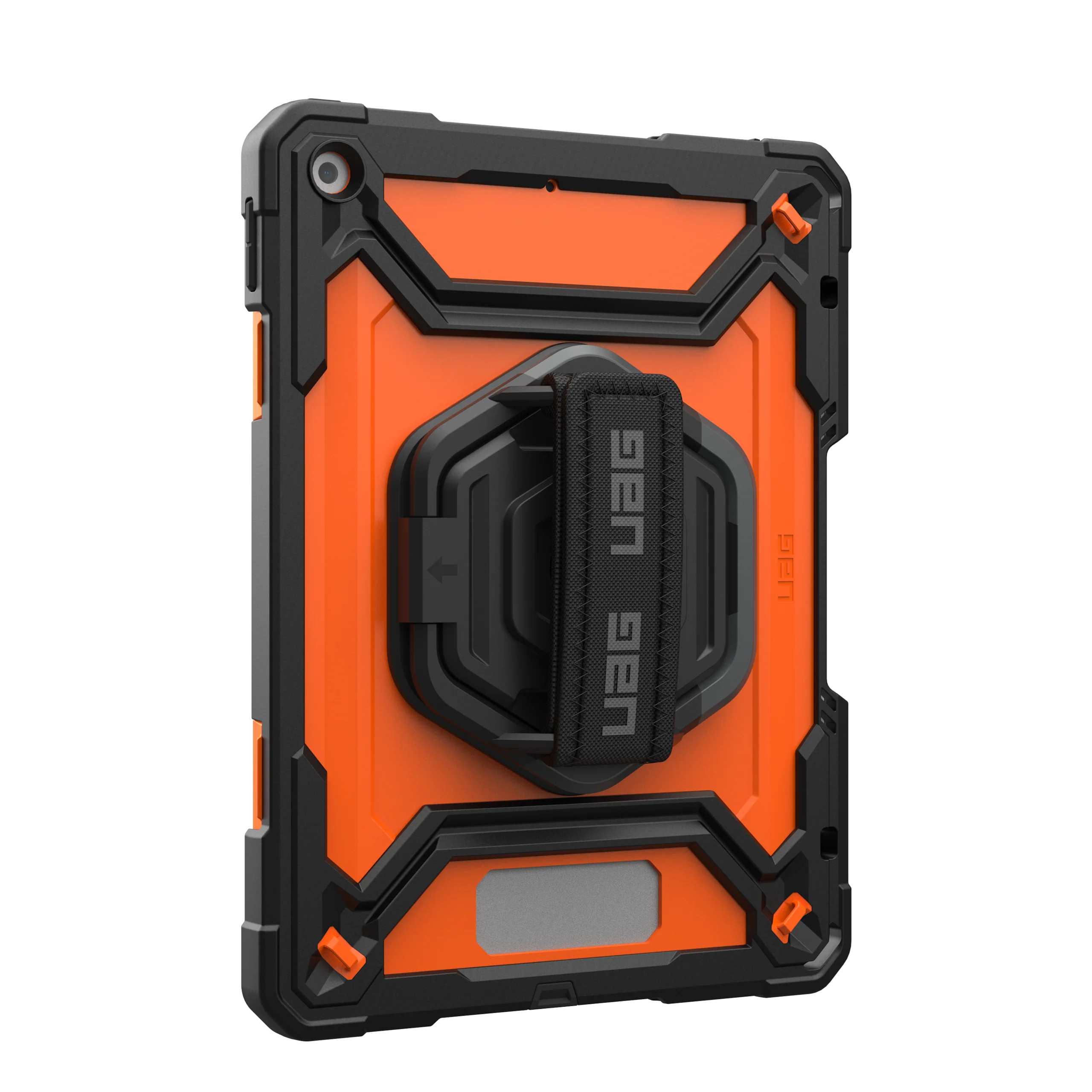 UAG Plasma Tough Case iPad 9 / 8 / 7 10.2 Kickstand & Handstrap - Orange / Black - Image 10