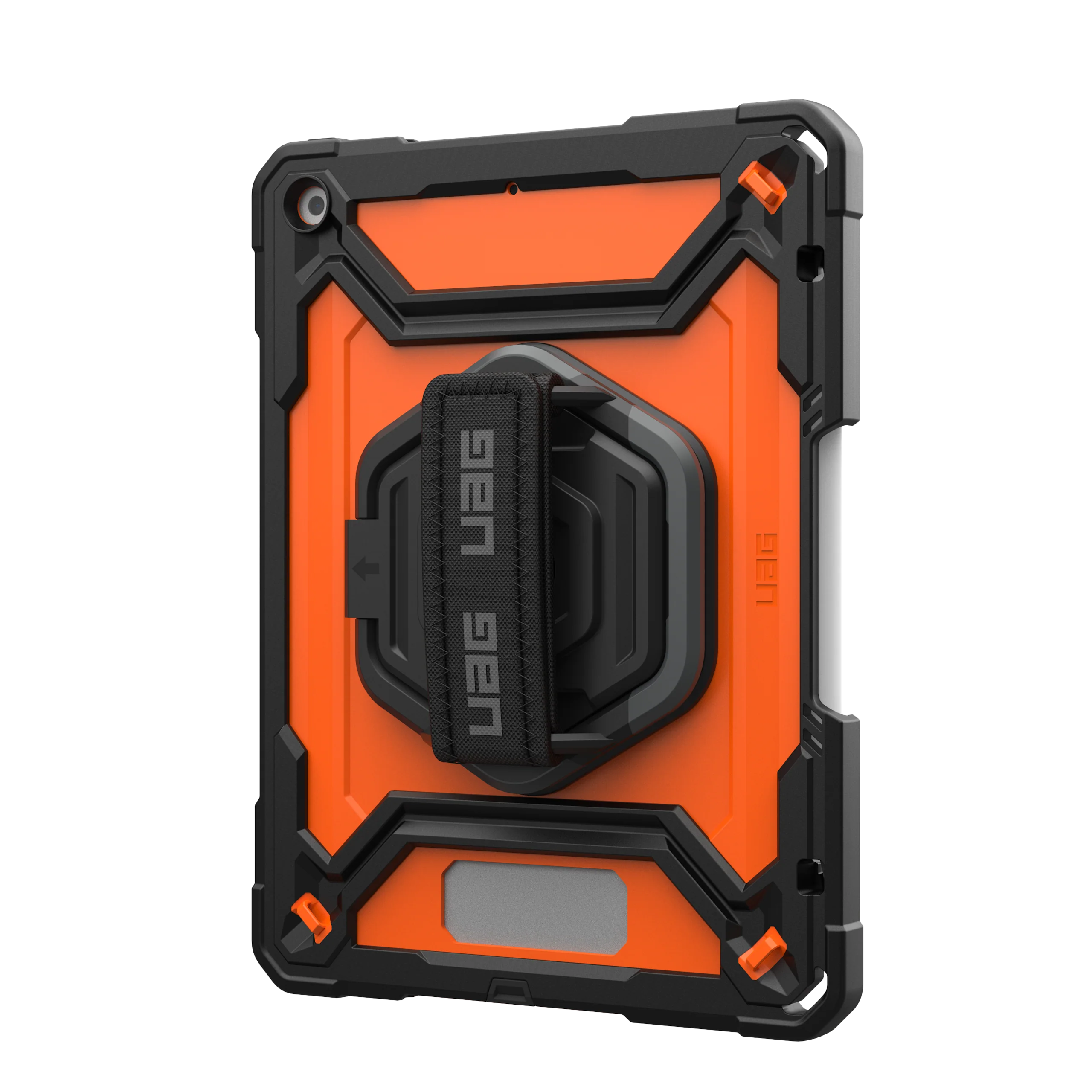 UAG Plasma Tough Case iPad 9 / 8 / 7 10.2 Kickstand & Handstrap - Orange / Black - Image 9