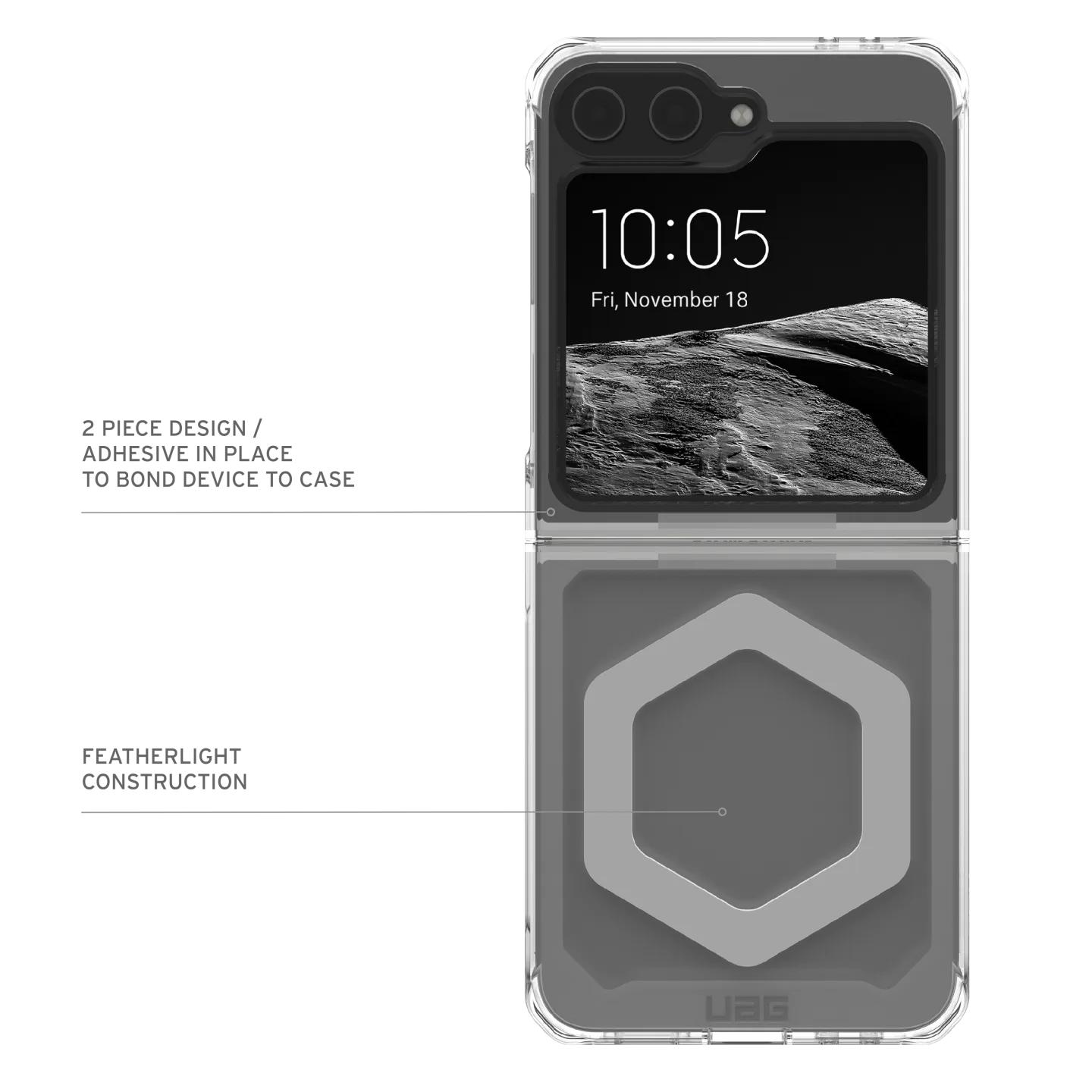 UAG Plyo Pro Case for Samsung Galaxy Z Flip 6 / Flip 7 FE) - Ice/Silver - Image 10