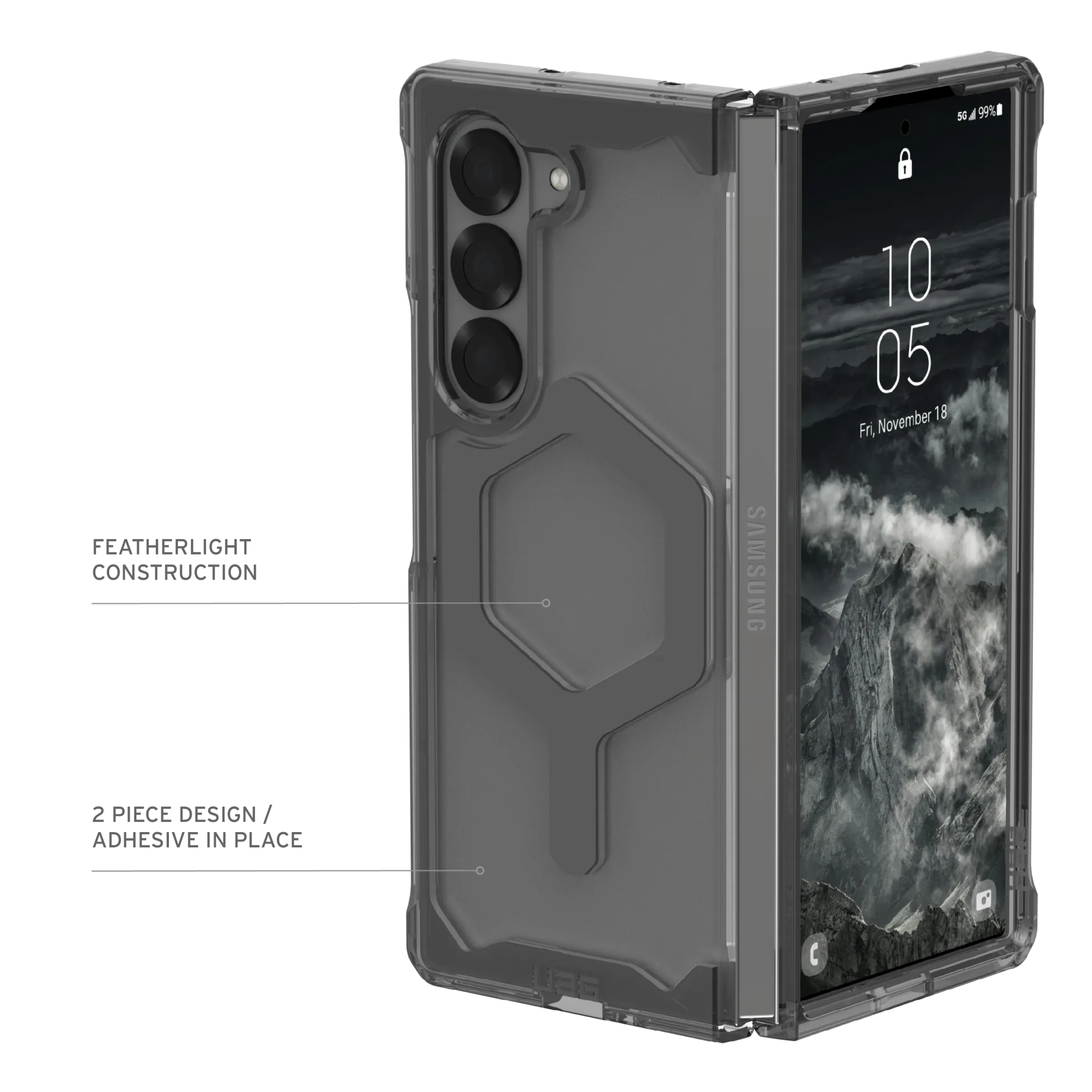 UAG Plyo Pro Case for Samsung Galaxy Z Fold 6 (2024) - Ash/Space Grey - Image 10