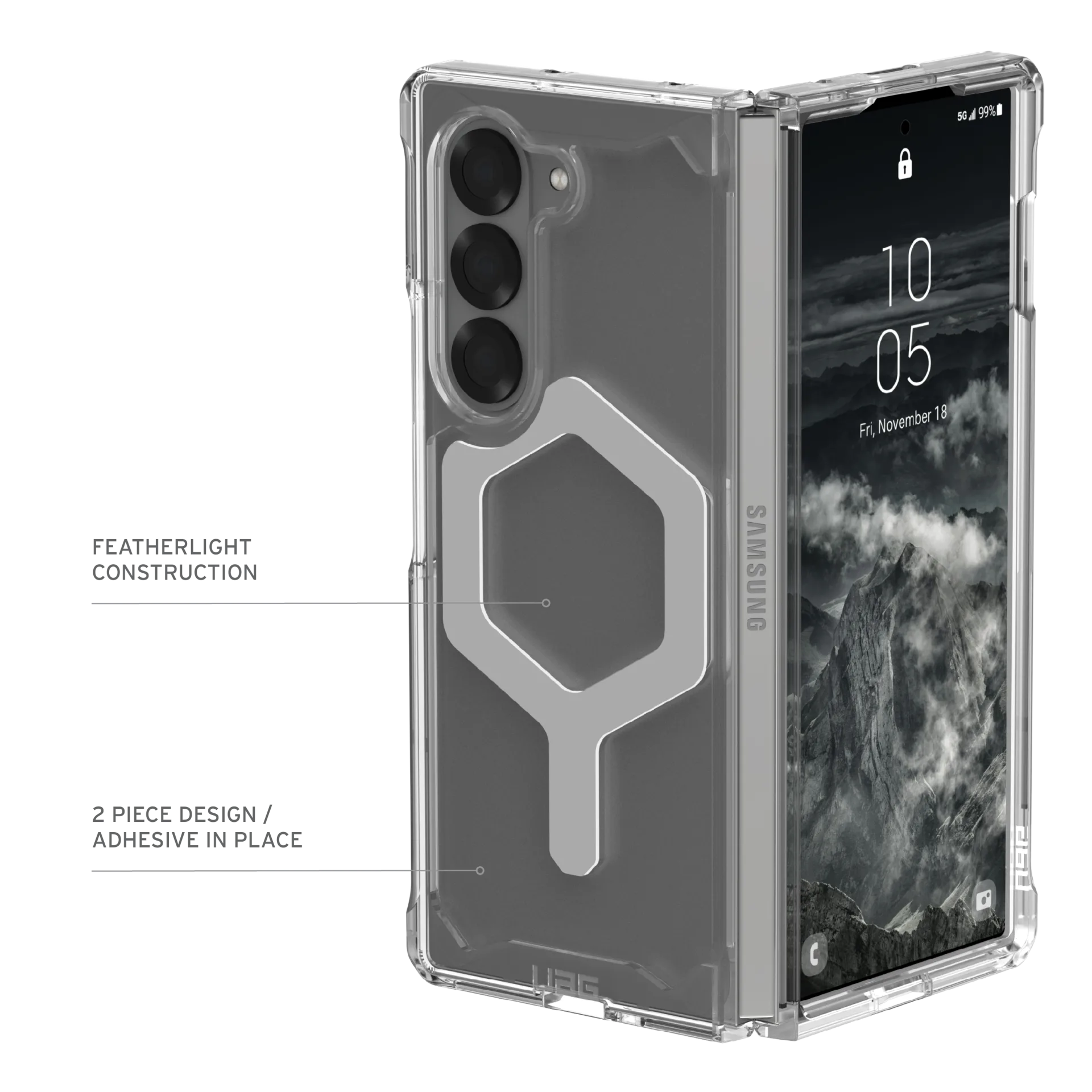 UAG Plyo Pro Case for Samsung Galaxy Z Fold 6 (2024) - Ice/Silver - Image 10