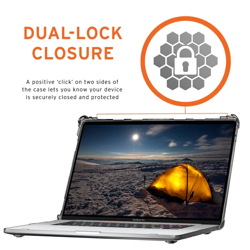 UAG Plyo Tough & Rugged Case Macbook Pro 13 inch 2020 - 2022 - Clear Ice - Image 4