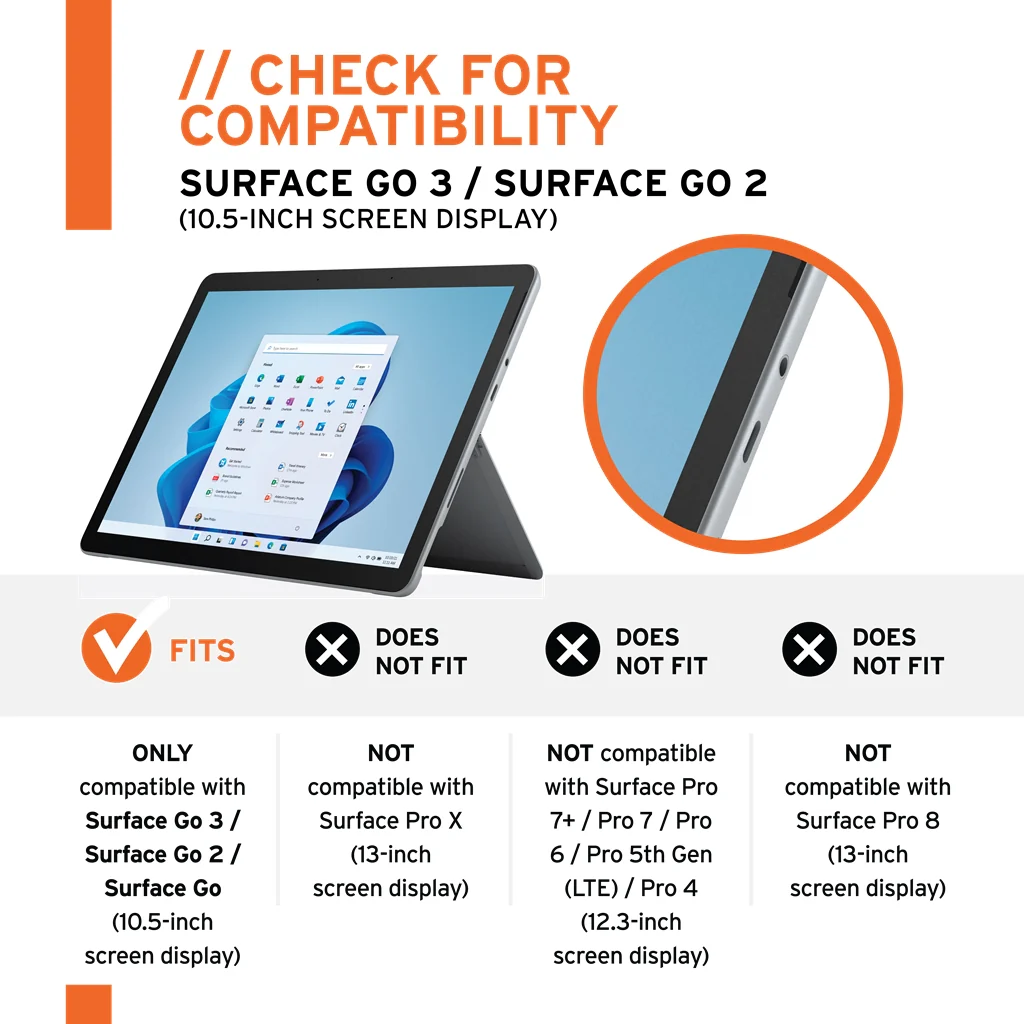 UAG Plyo Tough & Clear Case for Microsoft Surface Go 4 / 3 / 2 / 1 - Clear - Image 2