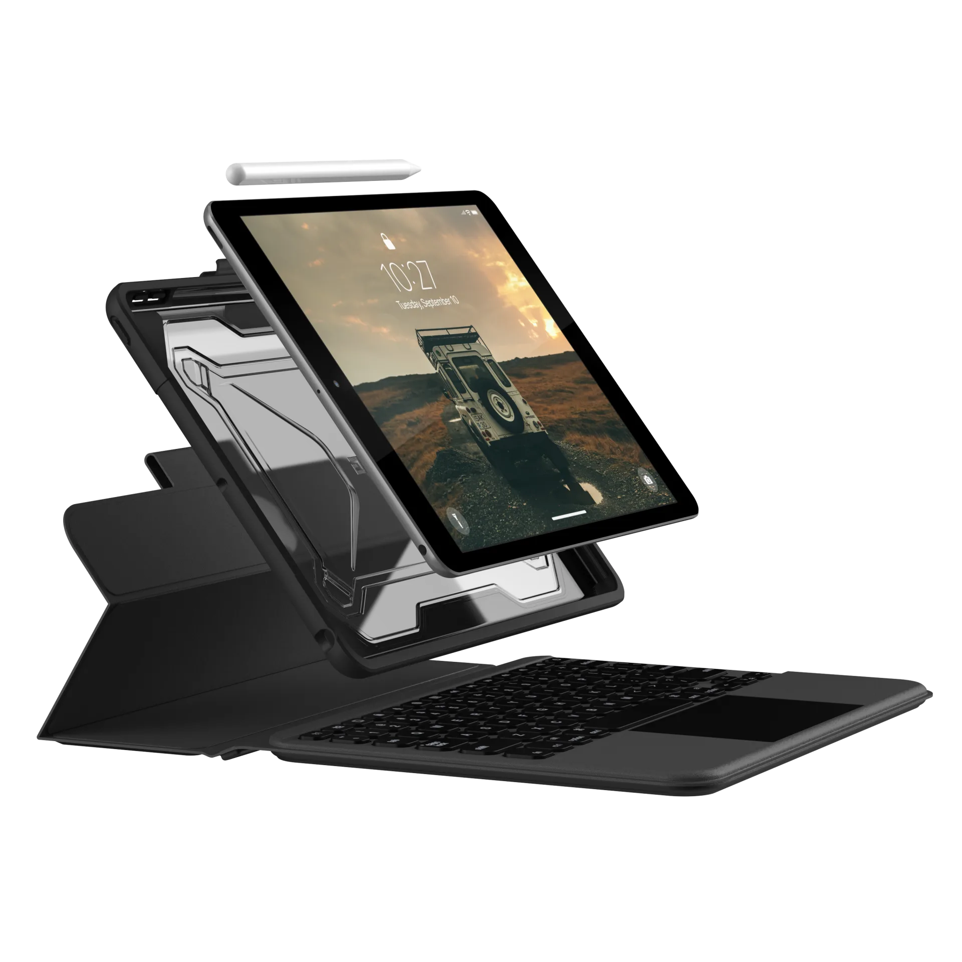 UAG Rugged Bluetooth Keyboard & Trackpad Case iPad 10.2 - Black - Image 10