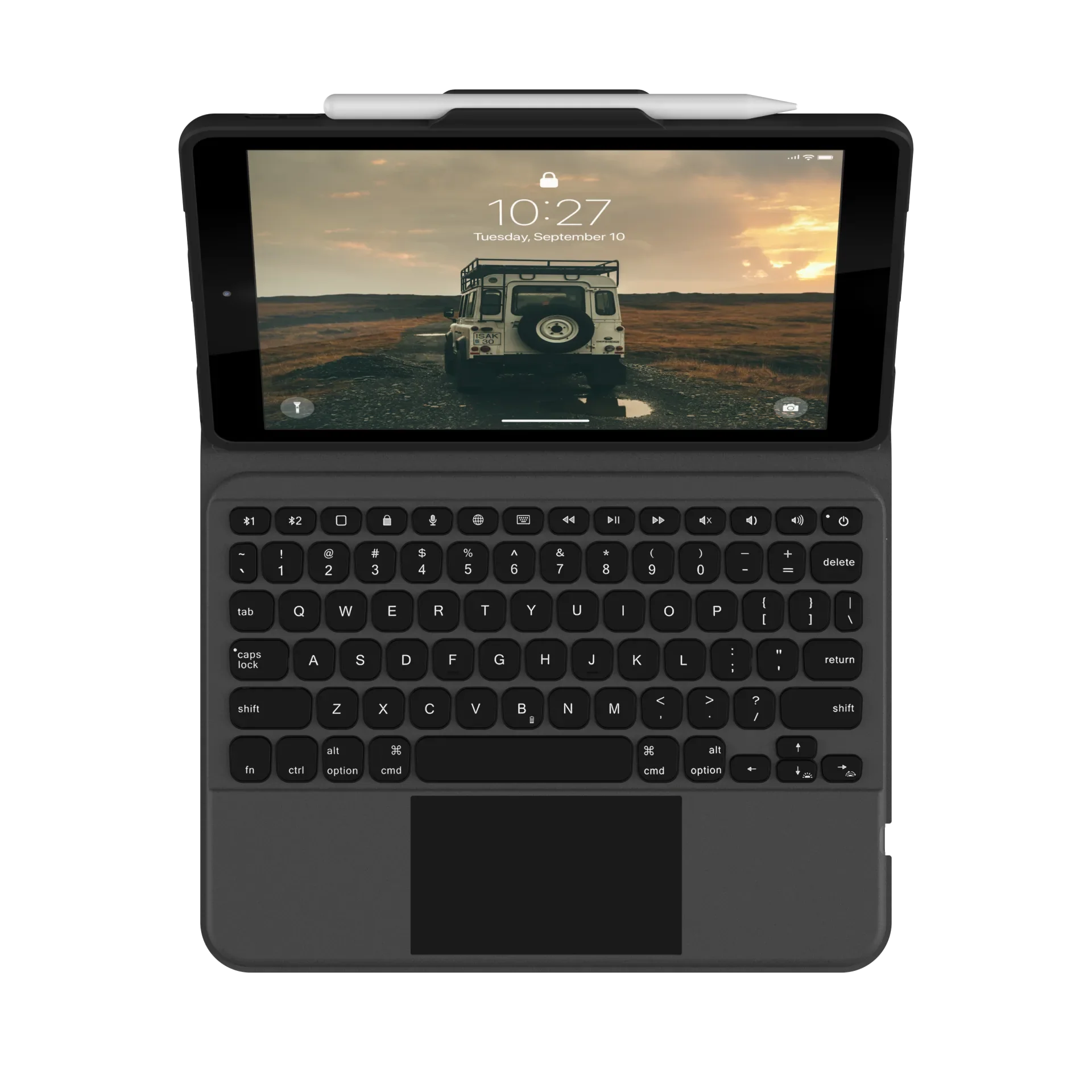 UAG Rugged Bluetooth Keyboard & Trackpad Case iPad 10.2 - Black - Image 11