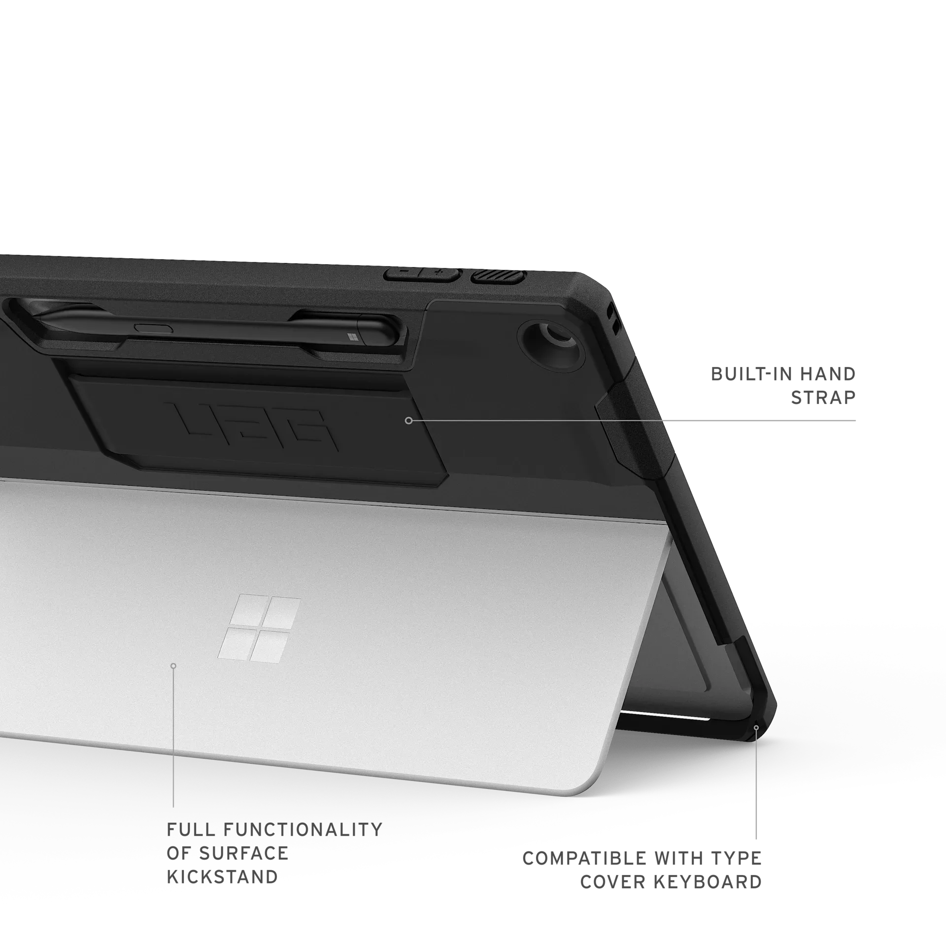 UAG Scout Case Surface Pro 12 1st ed 2025 w/ Hand Strap -  Black - Image 5