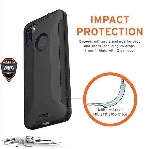 UAG Scout Tough and Rugged Case for Samsung A11 - Black - Image 2