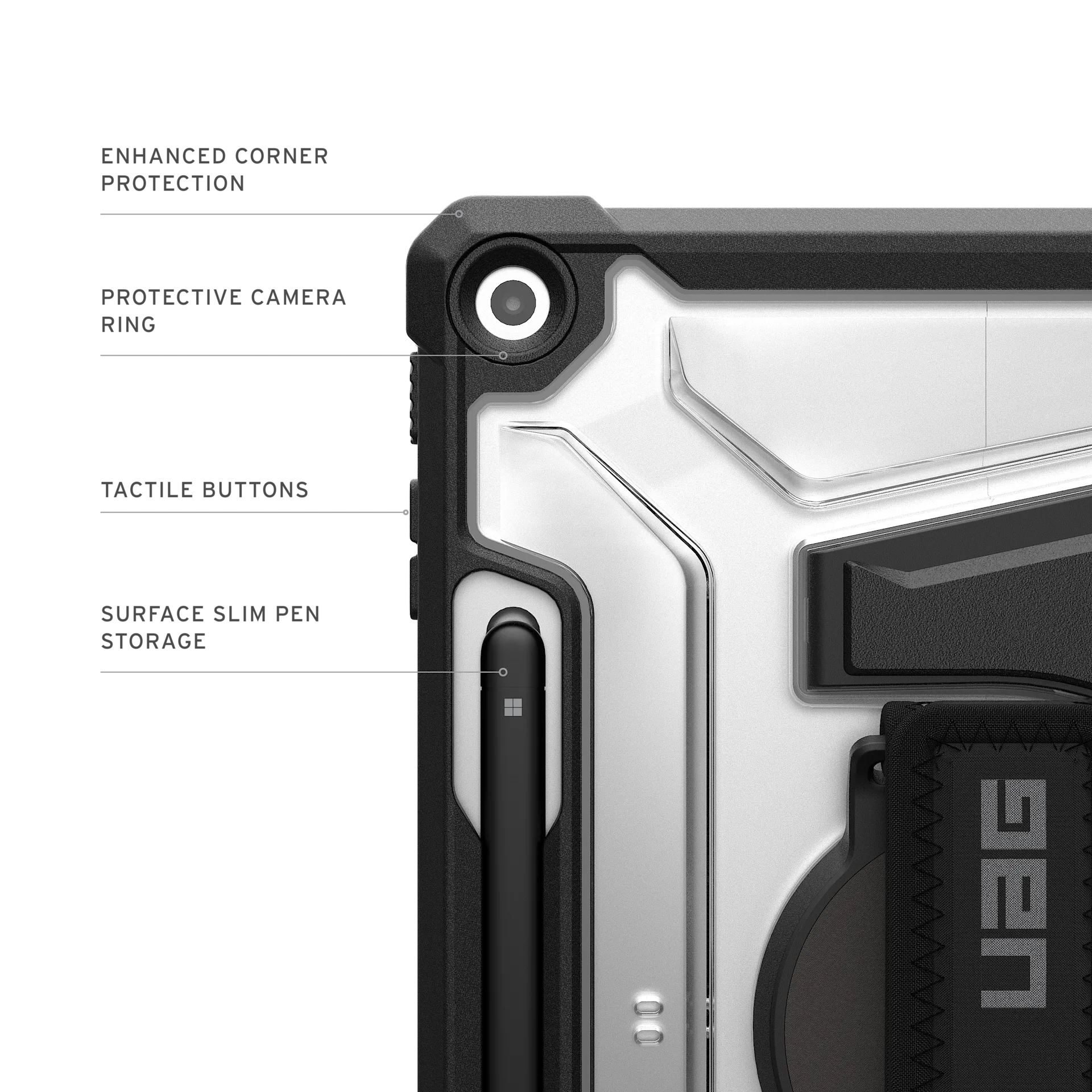 UAG Plasma Rugged Surface Pro 12 1st ed 2025 w/ Hand & Shoulder Strap - Image 2