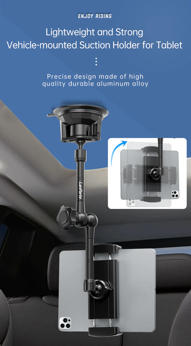 Universal iPad & Tablet Car / Truck Dash Mount with 3M VHB Mounting Disc - Black - Image 12