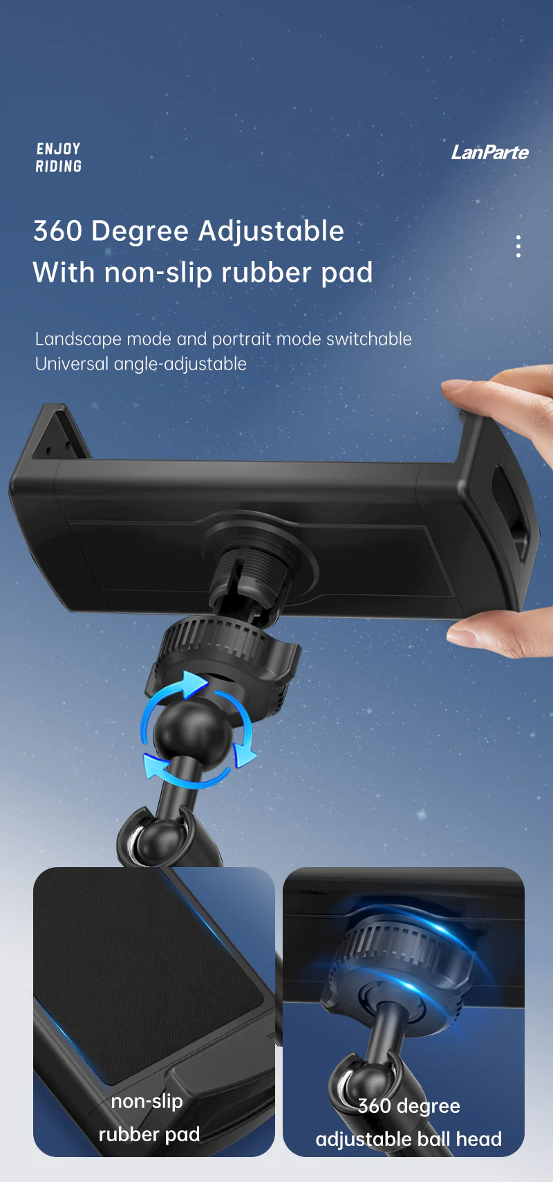 Universal iPad & Tablet Car / Truck Dash Mount with 3M VHB Mounting Disc - Black - Image 9
