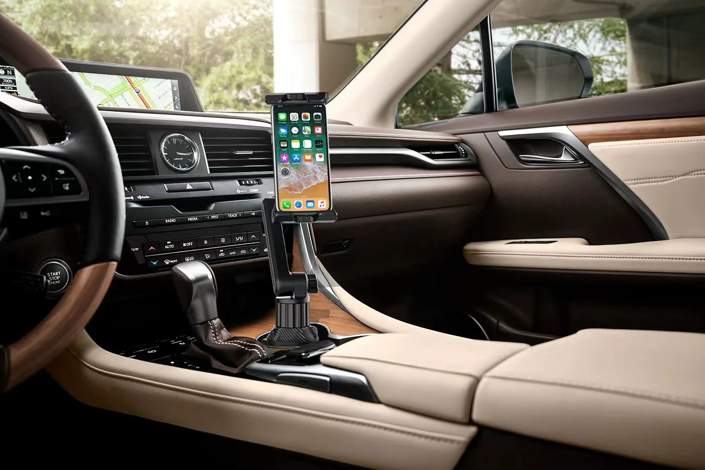 Universal iPad & Tablet Car / Truck Drink Cup Holder Mount - Black - Image 2