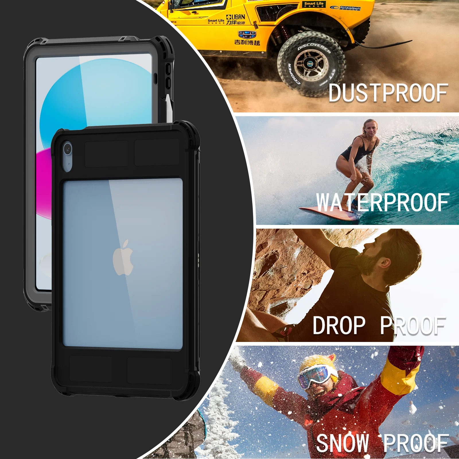 Rugged & Waterproof Protective Case iPad 10th / 11th Gen 10.9 inch - Black - Image 15