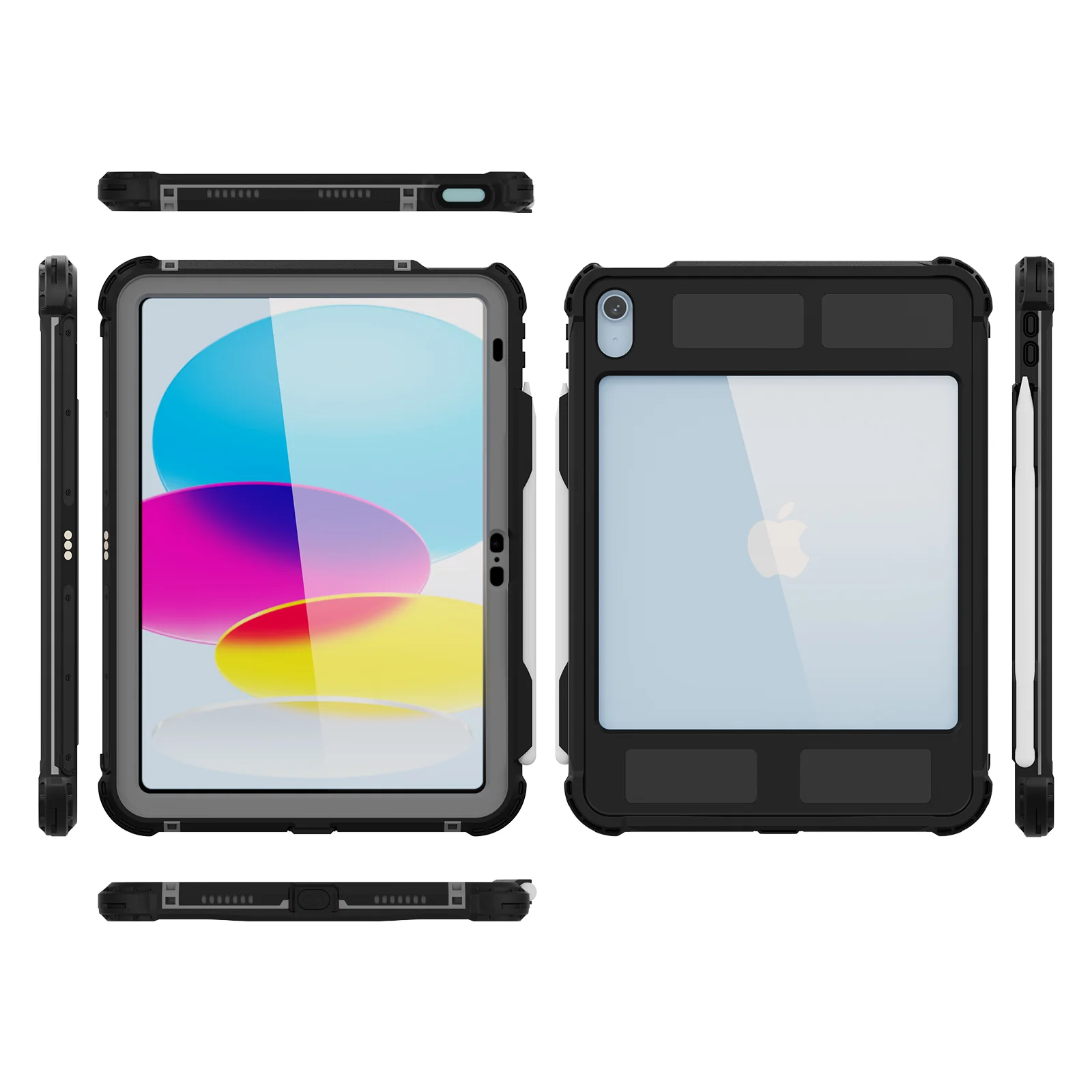 Rugged & Waterproof Protective Case iPad 10th / 11th Gen 10.9 inch - Black - Image 2