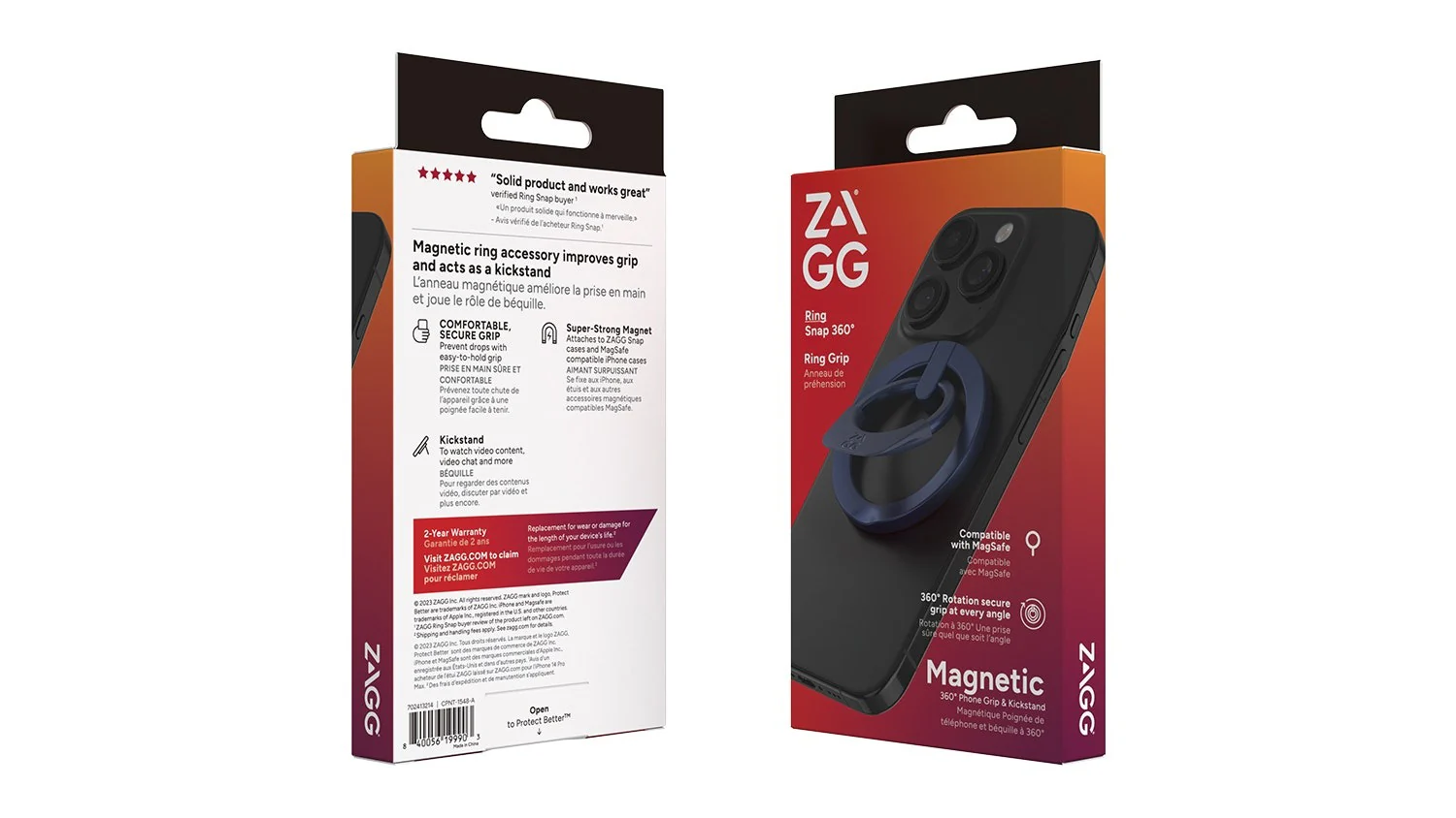 ZAGG Magnetic Ring Snap 360 Phone Grip & Kickstand - Blue - Image 3