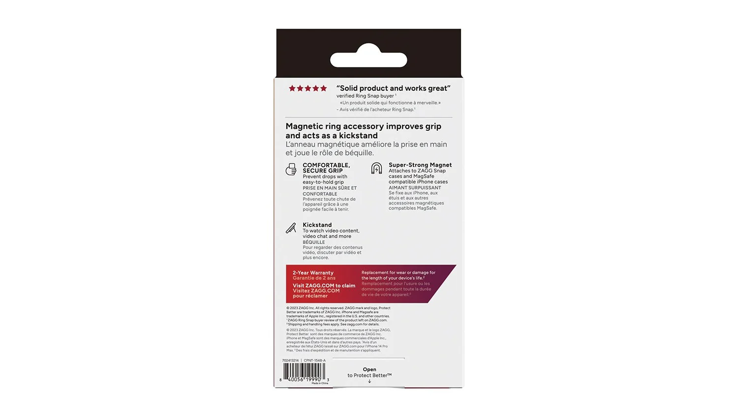 ZAGG Magnetic Ring Snap 360 Phone Grip & Kickstand - Blue - Image 4