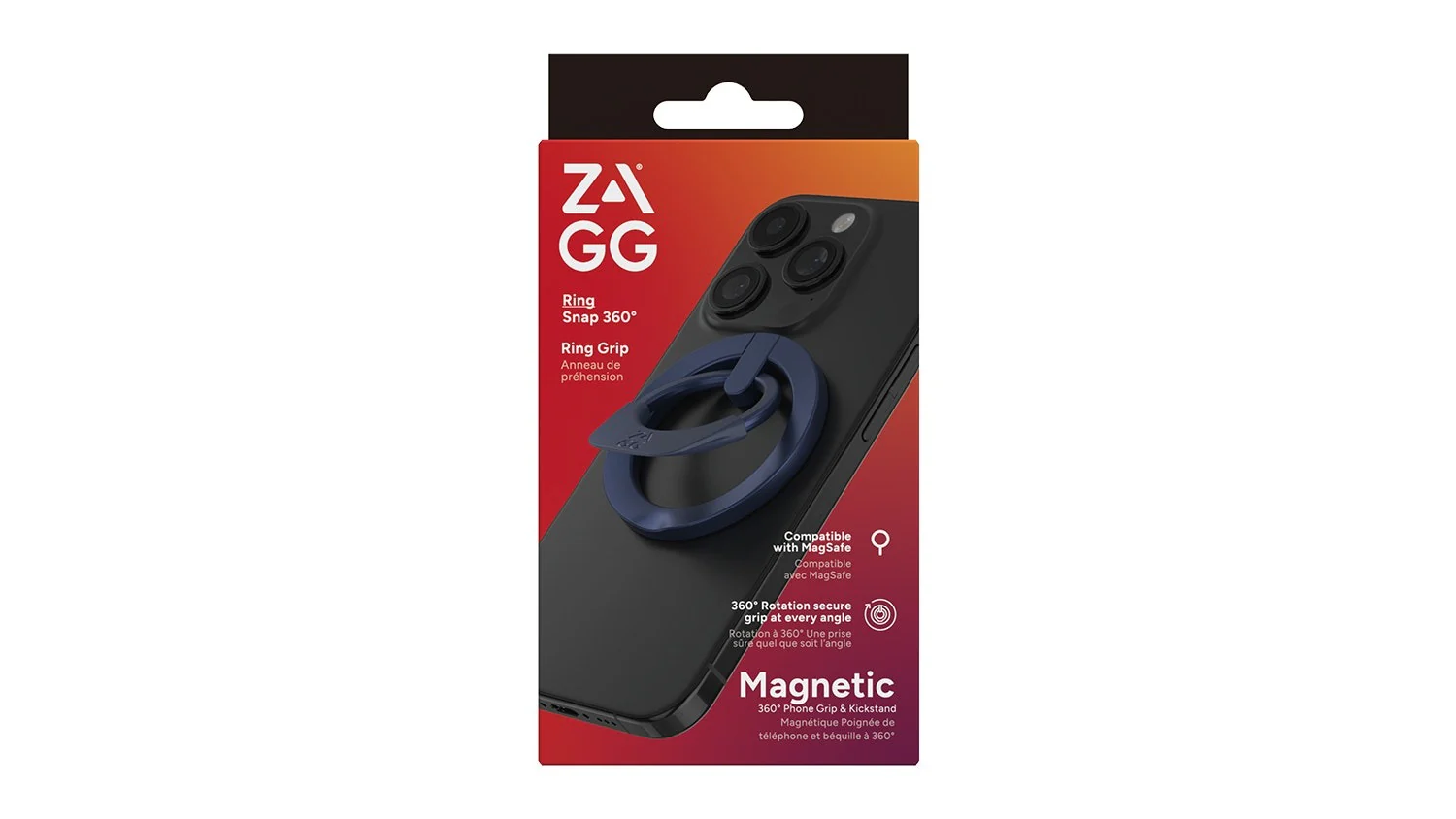 ZAGG Magnetic Ring Snap 360 Phone Grip & Kickstand - Blue - Image 5