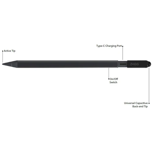 ZAGG Pro Stylus Pencil for iPad and iPad Pro - Black / Gray - Image 2