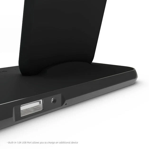 Zens Aluminium Dual Wireless Charging Dock for SmartPhone + Airpods - Black - Image 4