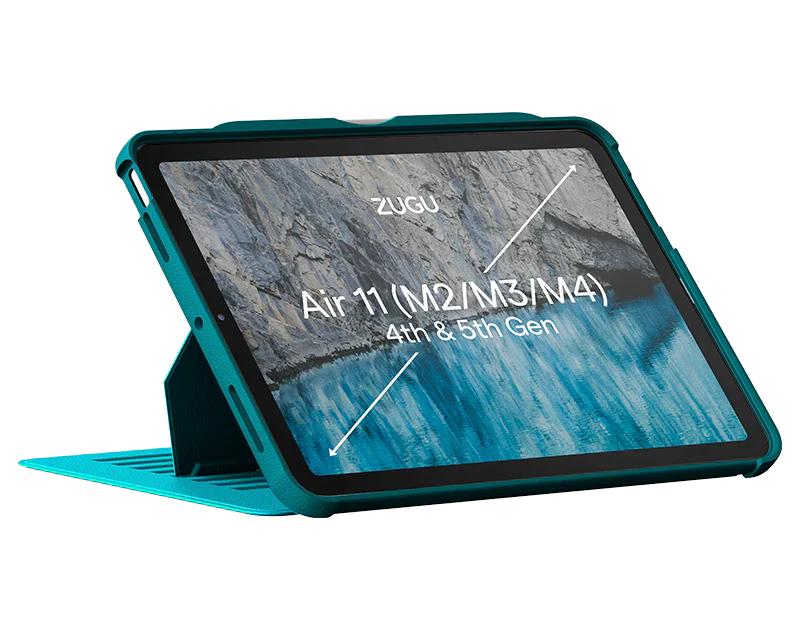Zugu iPad Folio Case for iPad Air 11" M2 / M3 / M4 & Air 4th/5th - Aqua Teal - Image 2