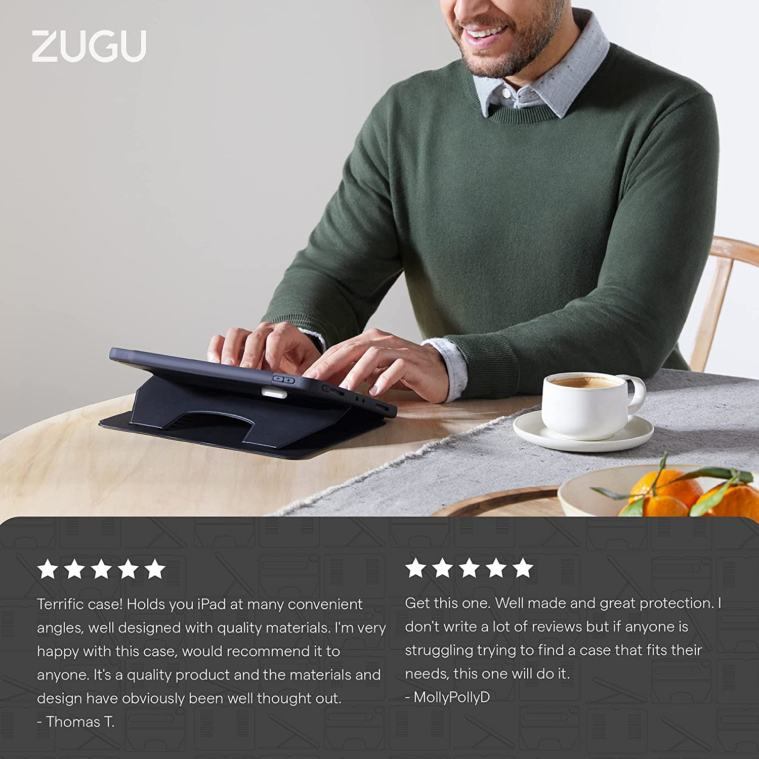 Zugu iPad Folio Case Magnetic Stand iPad 7th / 8th / 9th Gen 10.2 inch - Pine - Image 5