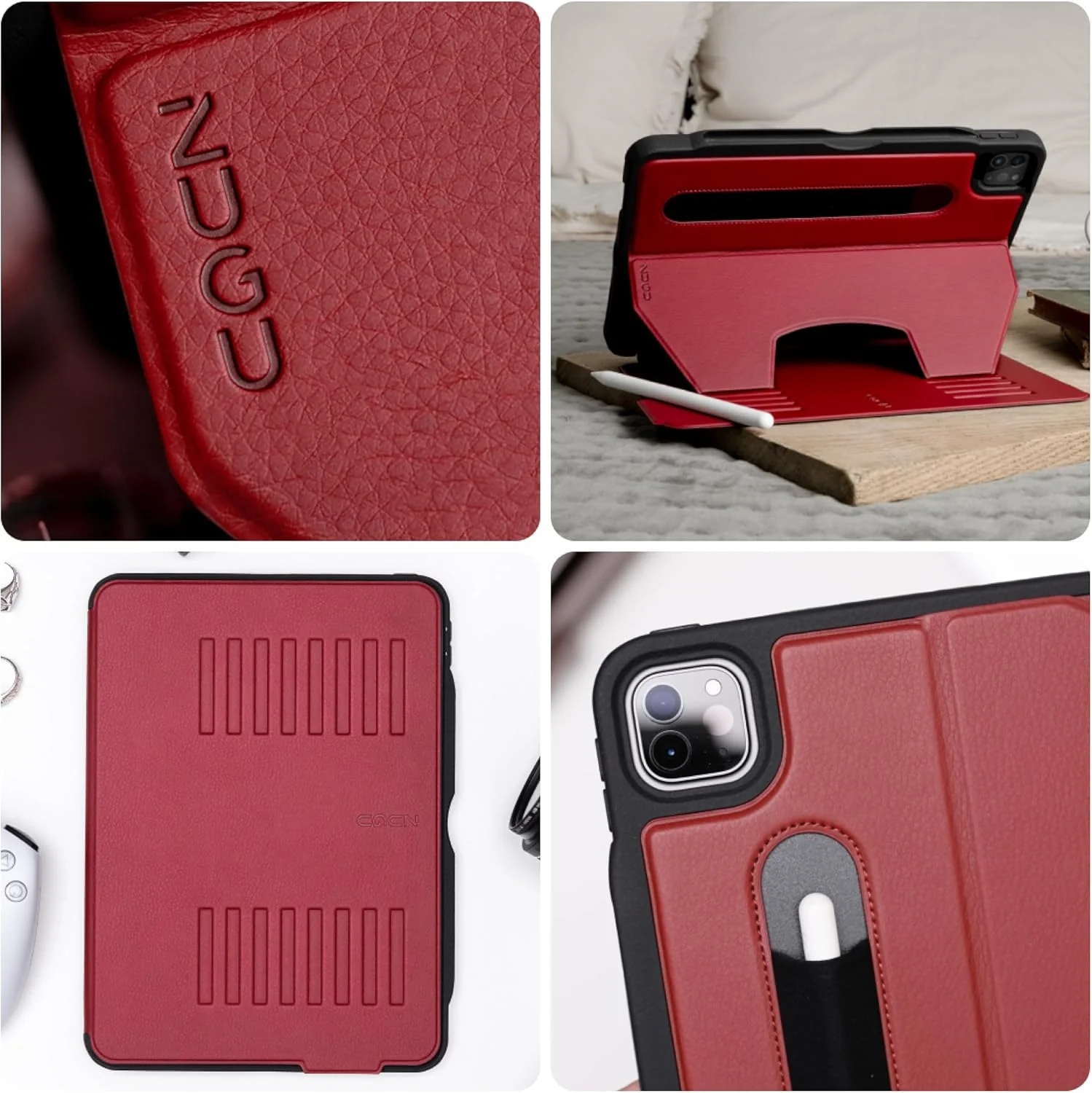 Zugu Magnetic Rugged Folio Case iPad Pro 12.9 in 6th & 5th Gen - Scarlet Red - Image 6