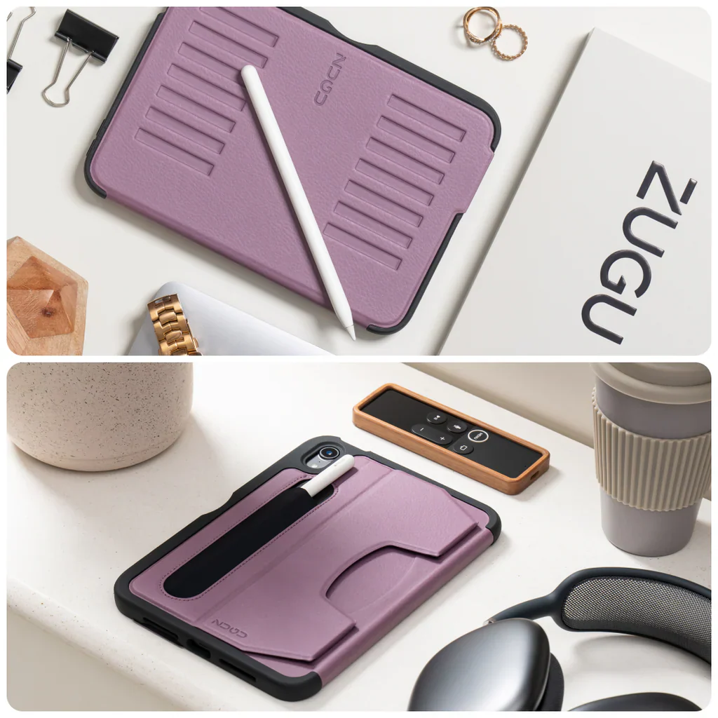 Zugu Rugged Folio Case iPad Mini 6/7 /A17 Pro Gen & Magnetic Stand - Purple - Image 4